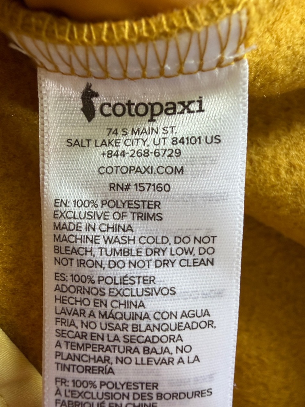 Cotopaxi Women's Teca Mustard Full Zip Fleece Jacket Size M Navy Teal Stripes - Picture 8 of 13